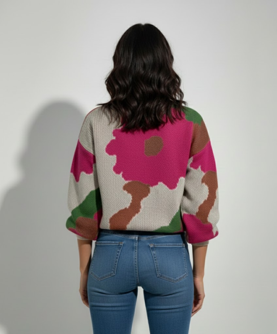 Sweter Damski we Wzory - Geometryczny Styl