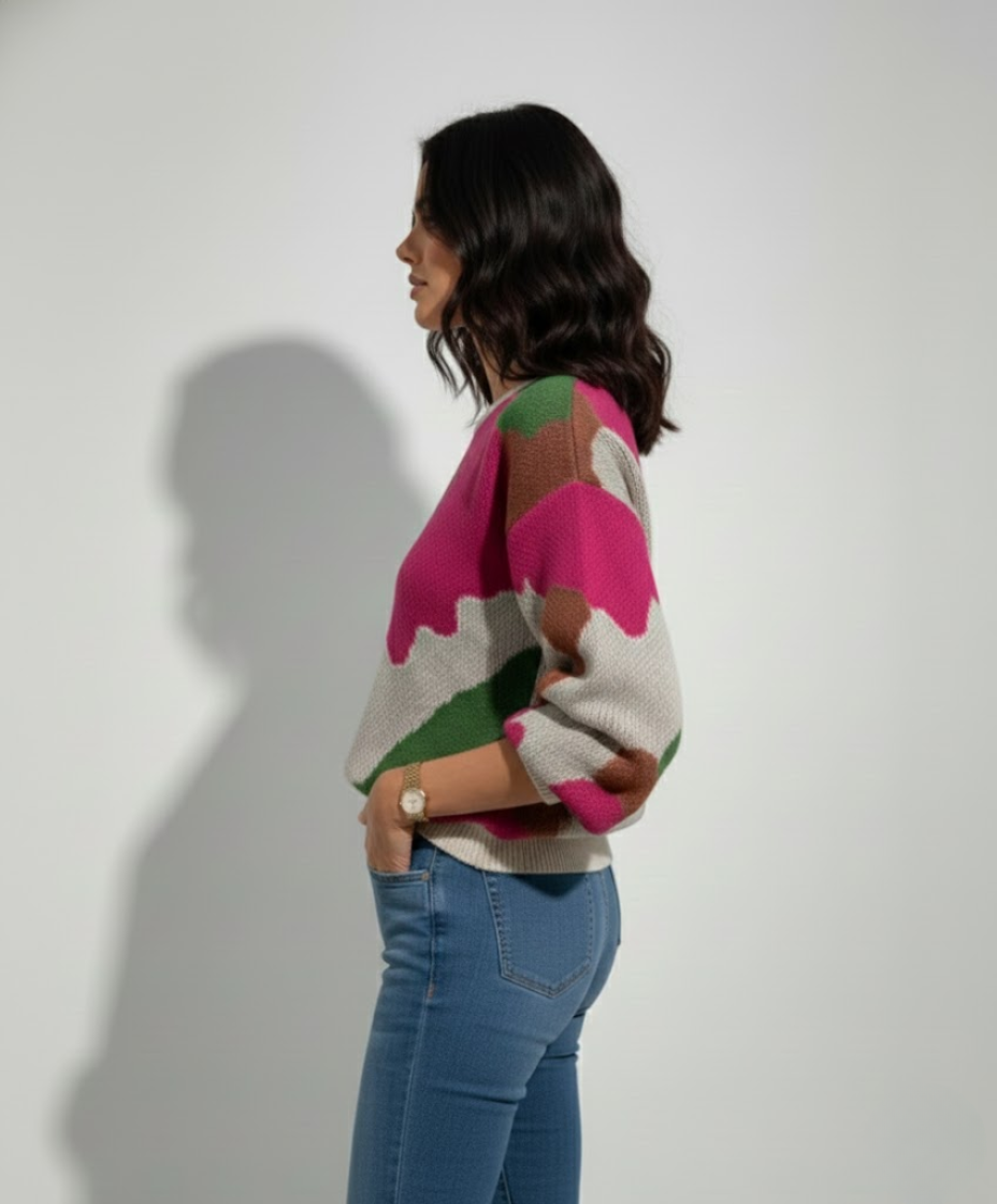 Sweter Damski we Wzory - Geometryczny Styl