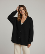 Kardigan Damski Oversize - Zapinany na Guziki